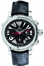 GIO MONACO Galileo Chrono 312 steel - black - Valjoux 7753 automatic chronograph movement