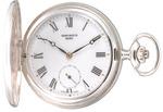 ZENO-WATCH BASEL Pocket Watch Savonette - Roman Numbers - solid sterling silver (925) Ref. 105-i2-rom