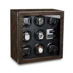 WATCH WINDERS Ferocase FC2333BOK for 8 self-winding watches, bog oak & black leather optics