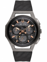 DESIGNER BRANDS BULOVA CURV 98A162 Men's Curved Chronograph Titanium & Steel Case