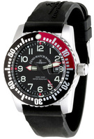 ZENO-WATCH BASEL Airplane Diver 50 ATM Black Dial - Black+Red Diver Bezel - Ref. 6349-515Q-12-a1-7  Cal. Ronda 515 Quartz