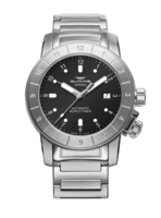 GLYCINE AIRMAN 42 DOUBLE TWELVE WORLD TIMER SS BLACK REF. GL0176 SELF-WINDING CAL. GL224