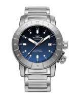 GLYCINE AIRMAN 42 DOUBLE TWELVE WORLD TIMER SS BLUE REF. GL0175 SELF-WINDING CAL. GL224