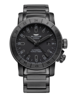 GLYCINE AIRMAN 44 AUTOMATIC WORLD TIMER IP BLACK REF. GL0153 SELF-WINDING GMT CAL. GL293