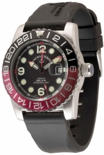 ZENO-WATCH BASEL Airplane Diver Ref. 6349GMT-3-a1-7 Automatic GMT Points (Dual Time) Cal. ETA 2893 50ATM BK/RD