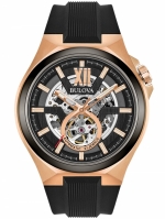 DESIGNER BRANDS BULOVA Classic Automatic Skeleton IP Rose Gold Case Ref. 98A177 Men's 46mm 10ATM
