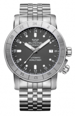 GLYCINE AIRMAN 42 AUTOMATIC WORLD TIMER REF. GL0139 PURIST STEEL BLACK CAL. GL293