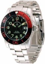 ZENO-WATCH BASEL Airplane Diver Automatic Numbers Black/Orange All Steel Ref. 6349-12-a1-5M (ETA 2824 Caliber) 50ATM