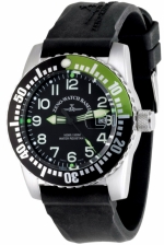 ZENO-WATCH BASEL Airplane Diver Automatic Numbers Black/Green Ref. 6349-12-a1-8 (ETA 2824 Caliber) 50ATM