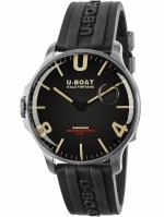 U-BOAT Darkmoon 44MM BLACK SS CODE 8463/C PURISTIC OIL BATH SWISS QUARTZ MVMT