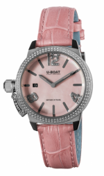 U-BOAT Classico 38 PINK MOP PRECIOUS CODE 8483, 471 WHITE SAPPHIRES (DIAL/BEZEL/BACK)