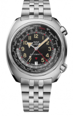GLYCINE AIRMAN SST 43 GMT AUTOMATIC REF. GL0311 BLACK - STEEL GL293 SELF-WINDING CAL.