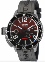 U-BOAT Sommerso 9521 GHIERA CERAMICA NERA QUADRANTE BORDEAUX 46MM 30ATM