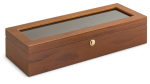  ACCESSORIES & DESIGN collector box for 5 watches, genuine walnut, mat, with window ref. 309366