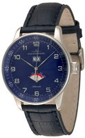 ZENO-WATCH BASEL X-Large X-Large Retro Big Date Power Reserve Ref: P590-g4 Blue Dial Cal. SOPROD 9090BD RDM